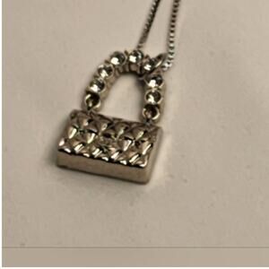 Authentic Chanel silver Purse necklace